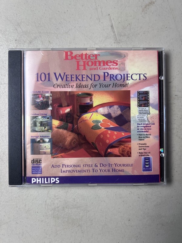 Better Homes & Gardens 101 Weekend Projects PC/Mac CD-ROM Software Philips