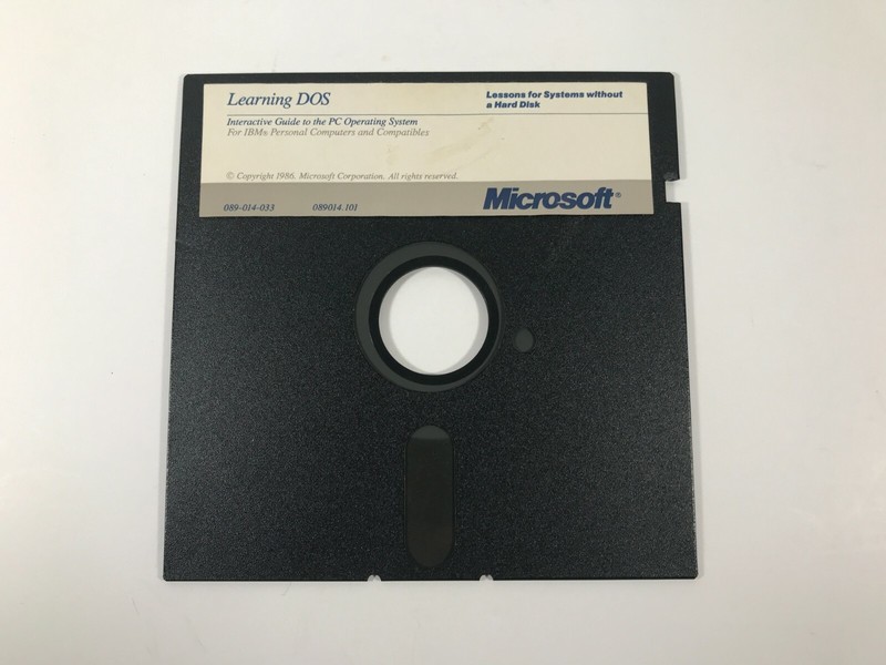 Vintage 1986 Microsoft Learning DOS – 5.25″ Floppy Disc – Interactive Software