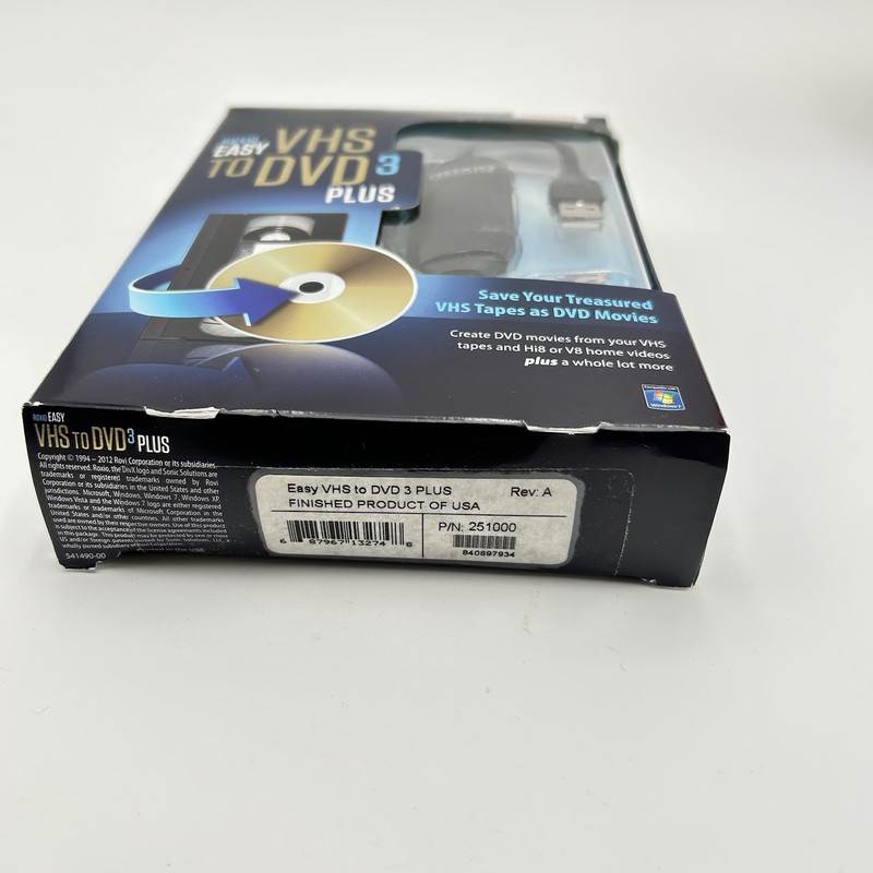 Roxio Easy VHS To DVD 3 Plus Convertor VHS Video Hi8 & Video8 Movies To DVD gallery