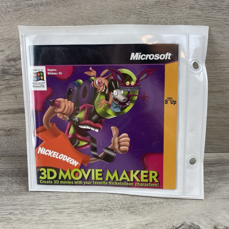 Microsoft Nickelodeon 3D Movie Maker 1.0 PC big box Windows 95 Ren And Stimpy