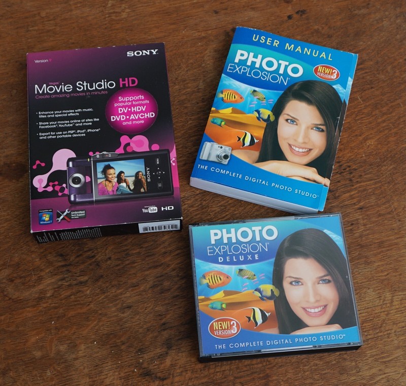Sony Vegas Movie Studio HD Ver. 9 & Photo Explosion Ver. 3. Windows XP, Vista