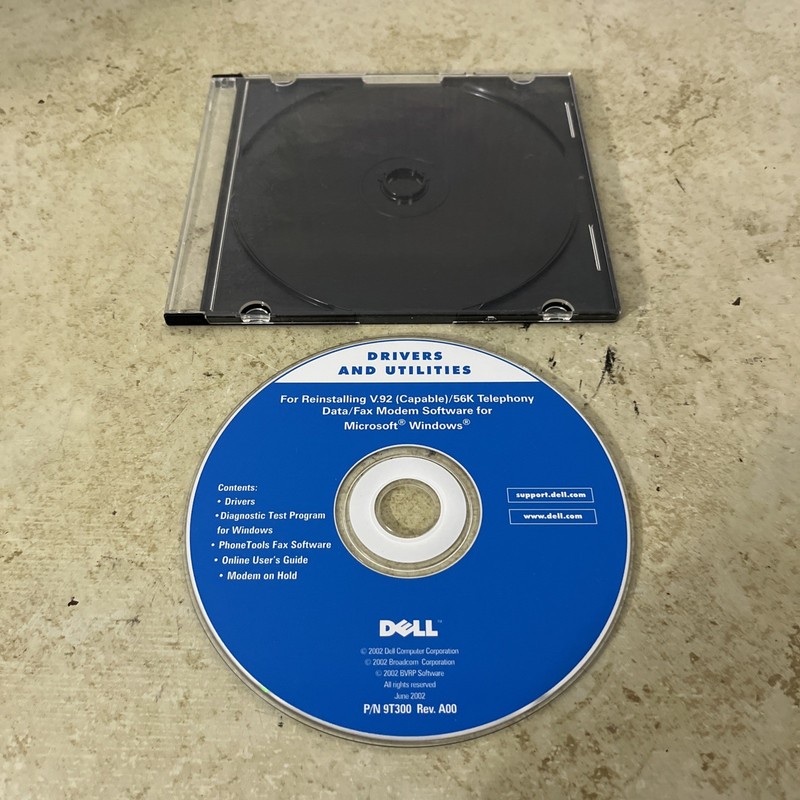 Dell Cd-Rom For Reinstalliing V.92/56k Telephony Modem Software for Windows 2002