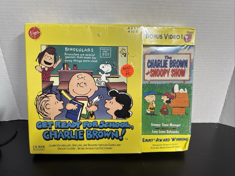 Vintage 1995 Charlie Brown PC CD Rom & Bonus Video For Mac And PC New Sealed gallery