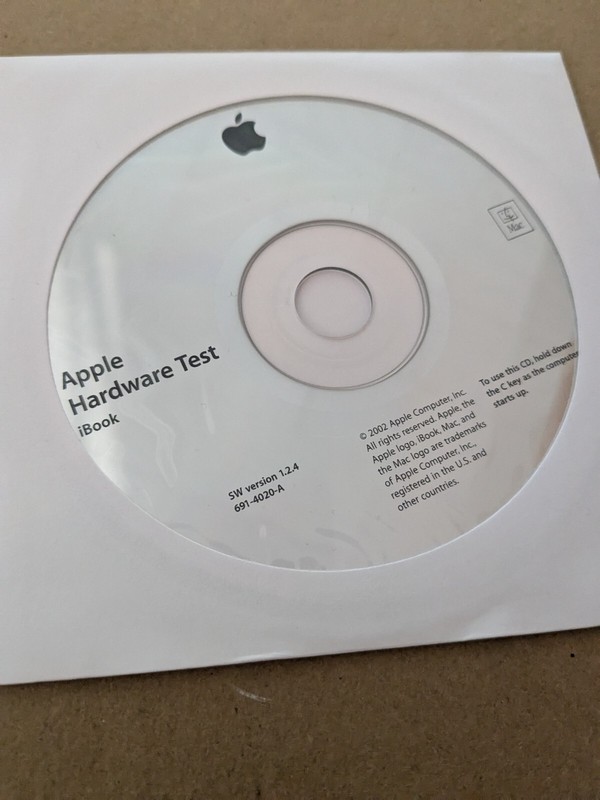 Apple Hardware Test CD for iBook SW Version 1.2.4 691-4020-A NEW UNUSED