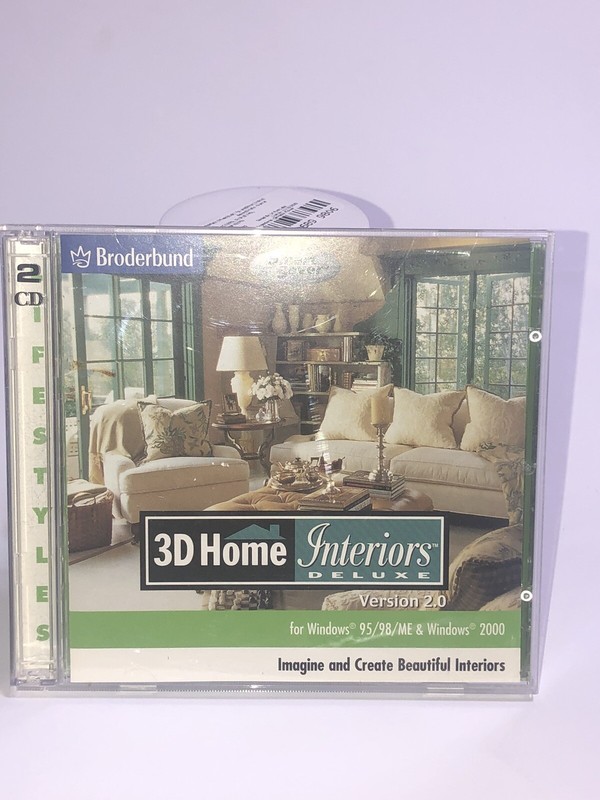Broderbund 3D Home Interior Deluxe 2.0 0Two Discs VERY CLEAN