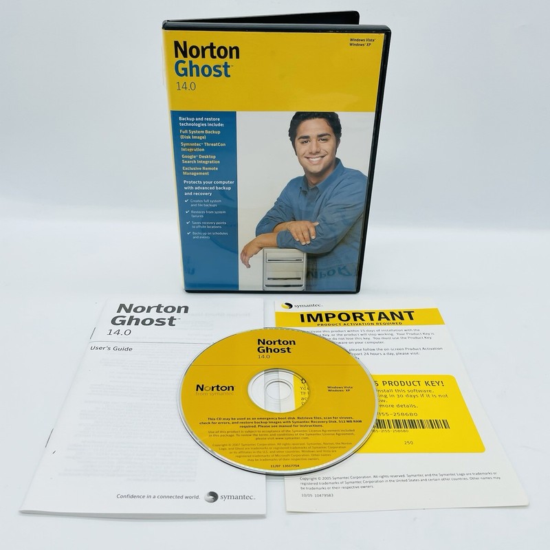 Symantec Norton Ghost 14.0 Backup And Restore Windows Vista And XP w/ KEY