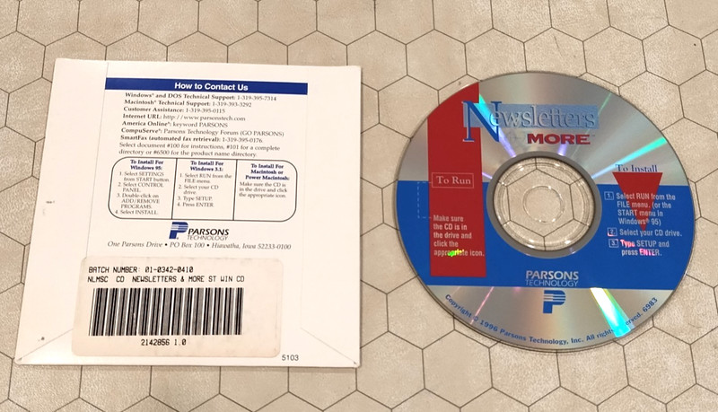 Newsletters & More CD-ROM, Parsons Technology, Windows/Mac, 1996