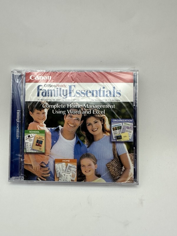 Canon Office Ready Family Essentials Windows 95, 98, NT 4.0 CD-ROM 2000 Mac 7.5+