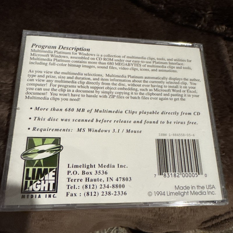 Multimedia Platinum Vol 1 Interface Cd Rom 94 Windows 3.1 Lime Light Media New gallery
