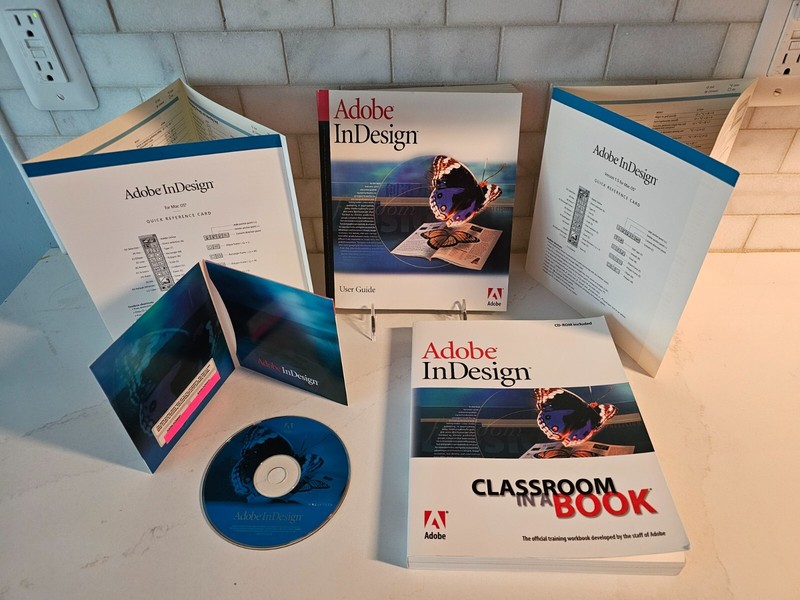 RARE Adobe InDesign 1.0 VTG Software for Mac with Serial Numbers, User Guides