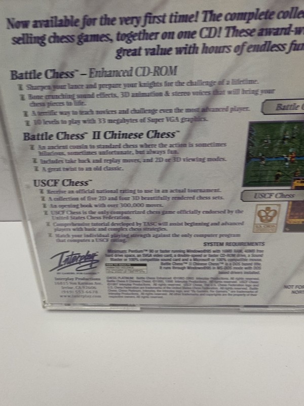 Chess Platinum 3 in 1 Battle Chess I And II PC Game CD Rom gallery