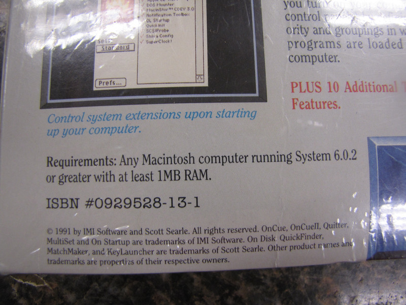 NEW SEALED- ON CUE II -Personal File & Application Manager for MACINTOSH -HM1 gallery