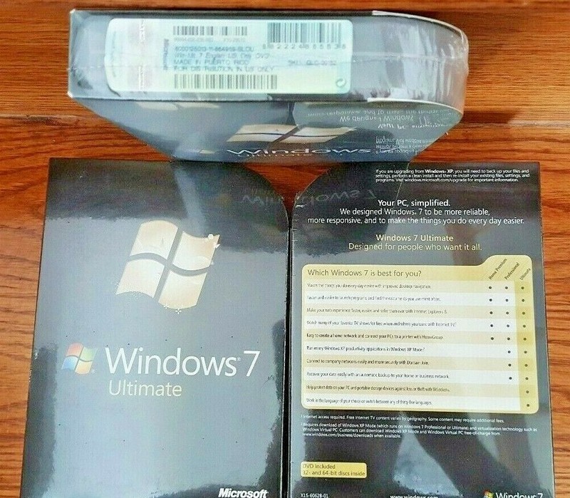 Microsoft Windows 7 Ultimate,SKU GLC-00182,Full Retail Sealed Box,32&64-bit disk