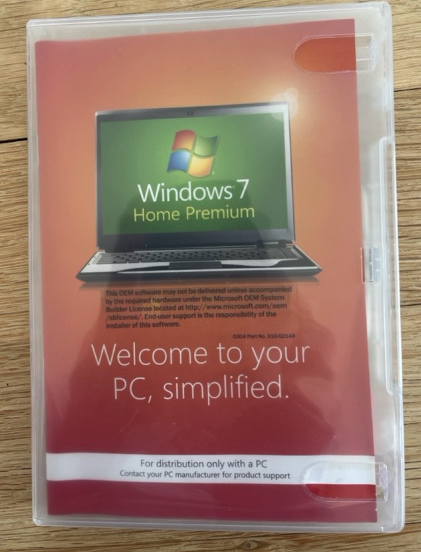 Microsoft Windows 7 Home Premium DVD w/ Serial Number