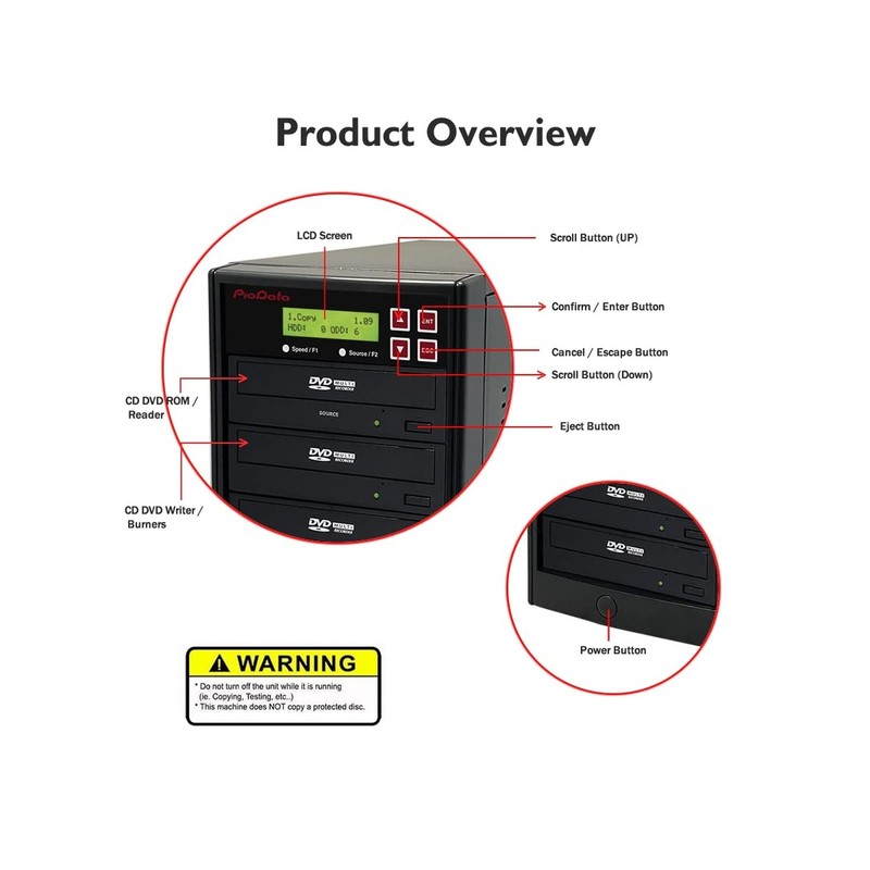1 to 5 24X Burner M-Disc Support CD DVD Duplicator - Standalone Copier Duplic... gallery
