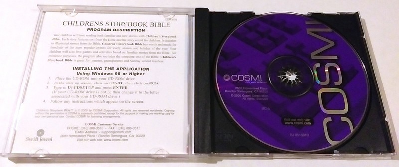 RARE - CHILDREN'S STORY BOOK BIBLE CD ROM COSMI 2000 SWIFT JEWEL SJ051501G USA gallery