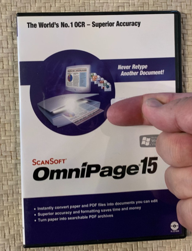 SOFTWARE – ScanSoft OmniPage 15 -NEW