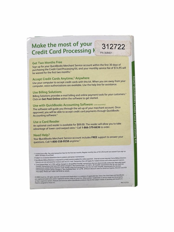 QuickBooks Credit Card Processing Kit NEW Sealed Intuit CD Complete gallery