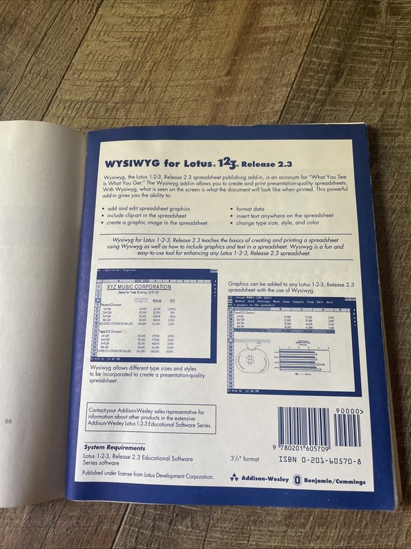 Vintage Lotus 123 Release 2.3 for Software 3.5" Format Rare WYSIWYG Diane Zack gallery