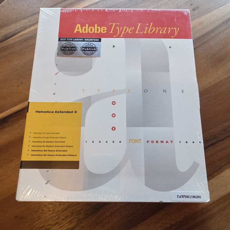 Helvetica Extended 3 Adobe Type Library Font MAC – Vintage Sealed Box 184