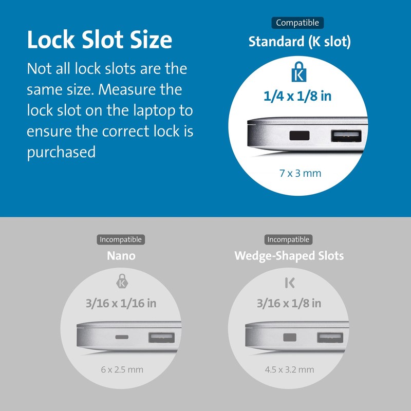 Kensington Combination Laptop Lock for Standard Security Slot, Slim, Silver gallery