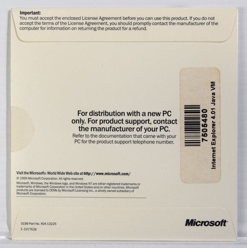 MICROSOFT VIRTUAL MACHINE CD CD-ROM - Designed for Windows 98 & NT - SEALED gallery