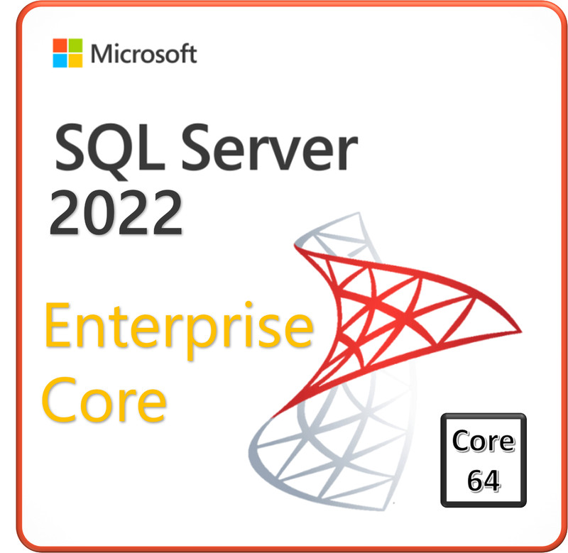 Microsoft SQL Server 2022 Enterprise Core, 64 Core – License – Unlimited CALs