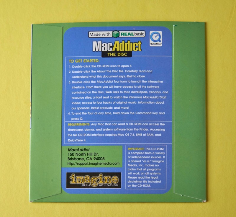 4 VTG MacAddict CD ROMs: Nautilus, Amapi/Eye Candy, How-to Extravaganza, Toys gallery