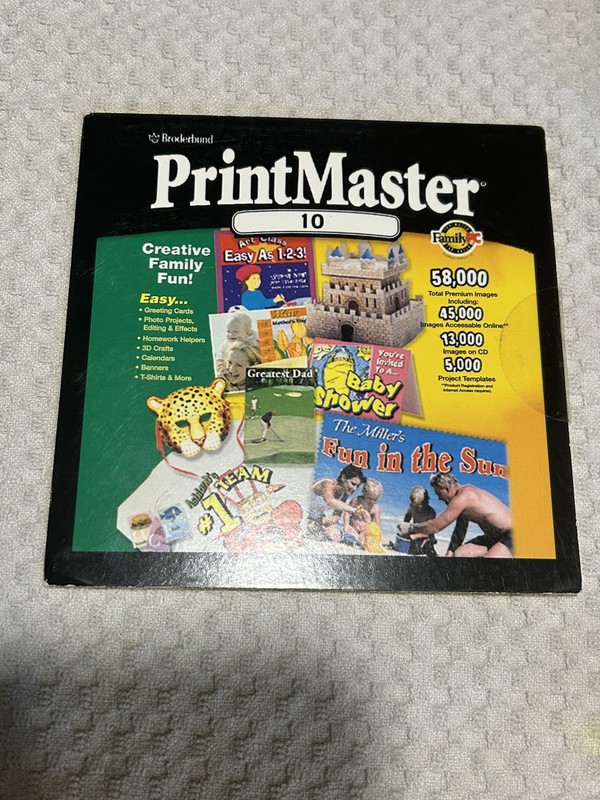 Vintage 2001 Broderbund Print Master 10 Publishing Suite CD-ROM Mattel