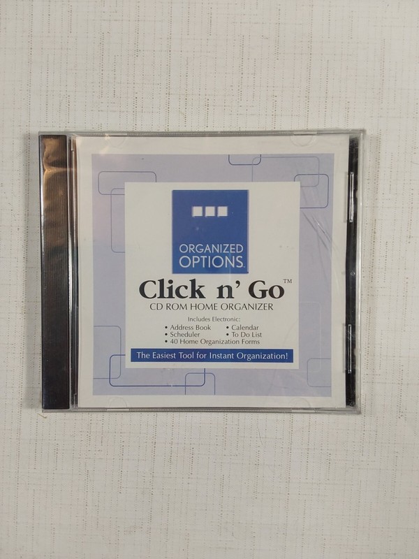 Organized Options Click n’ Go CD ROM Home Organizer CD