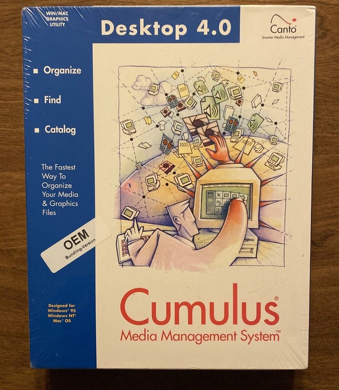 Canto Cumulus Media Management System Software Desktop 4.0 Windows 95 NT Mac A8