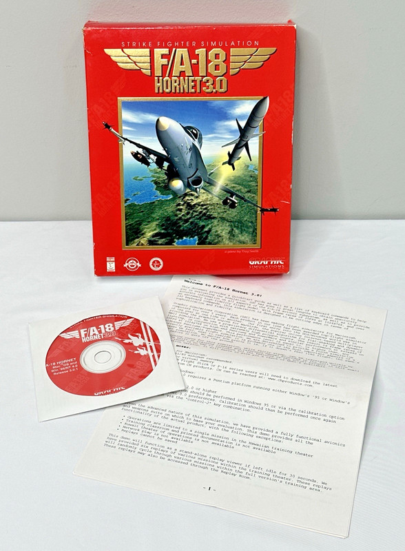 F/A-18 Hornet 3.0 PC MAC CD Strike Fighter Pilot Air-Combat Jet Simulation Game!