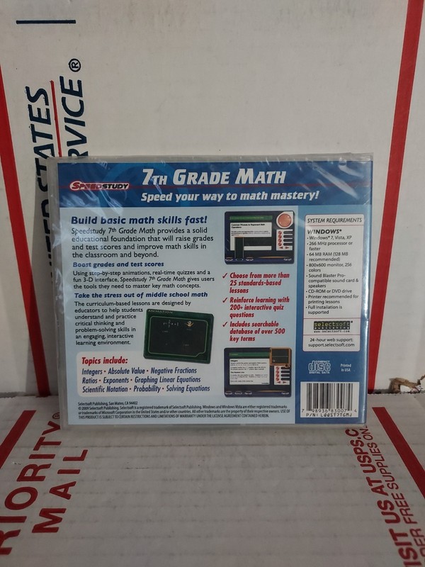 New Selectsoft Publishing CD-ROM Quick Study 7th Grade Math, PC & Mac #162h gallery