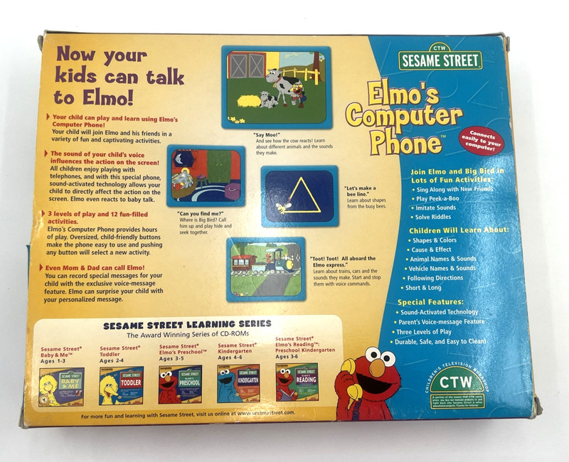 Sesame Street Elmo's Computer Phone PC CD telephone creativity kids game READ gallery