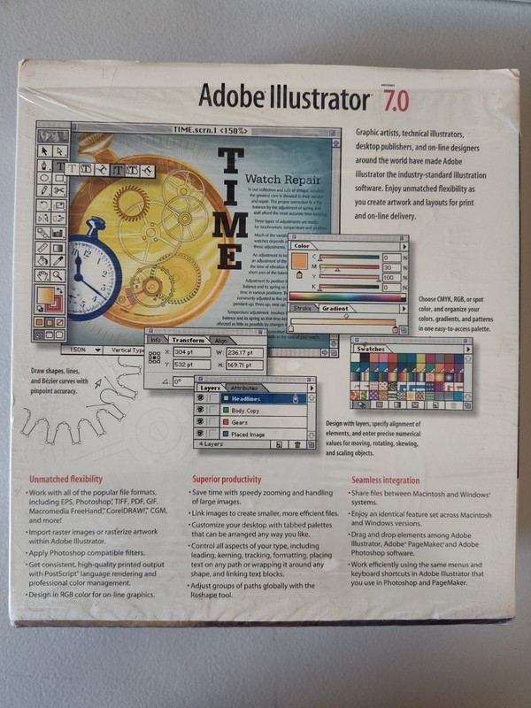 Adobe Illustrator 7.0 Action Pack (Mac OS) Vintage Big Box Rare Variant Bundle gallery