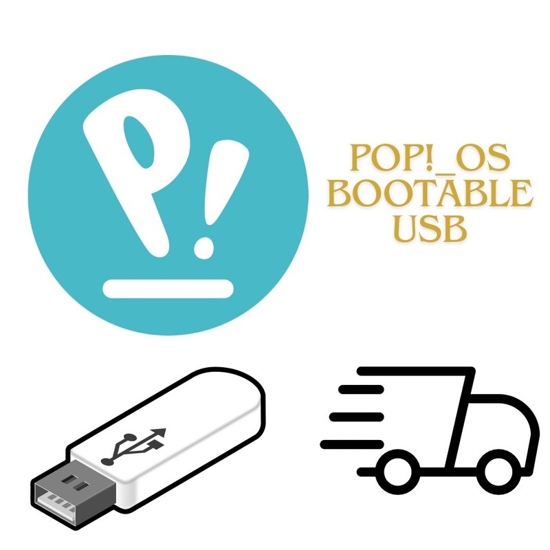 Pop!_OS System76 22.04 Intel AMD 64 Bit USB Drive Linux Bootable Pop OS Linux