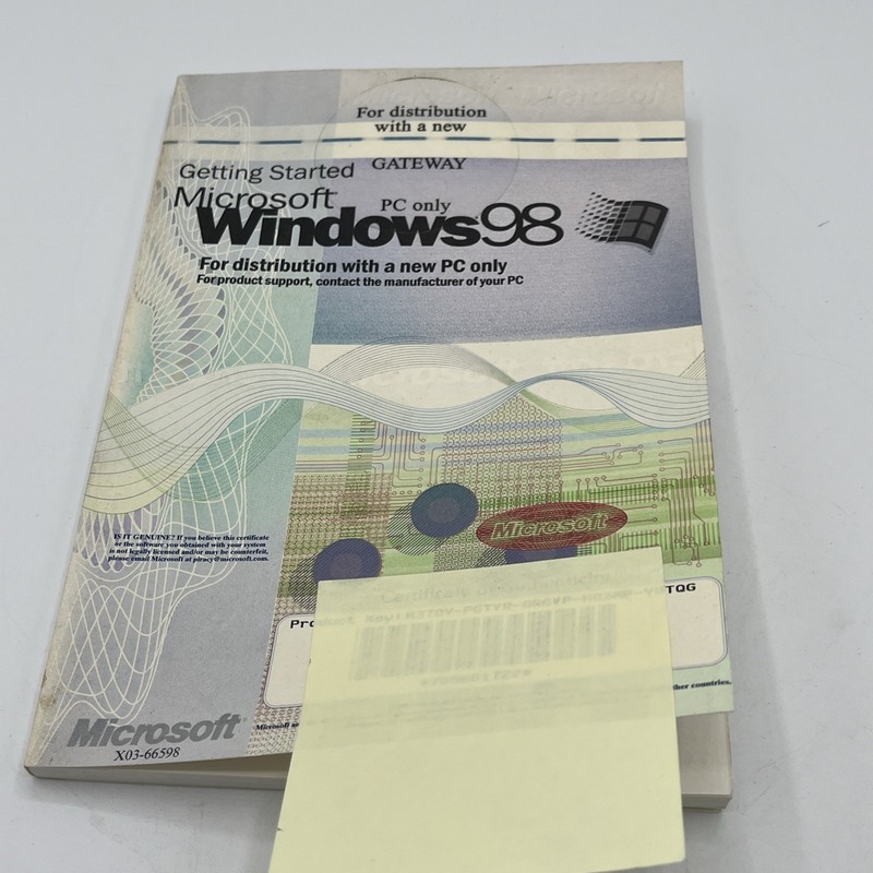 Vintage Microsoft Windows 98 Getting Started PC Book Manual Booklet For gateway