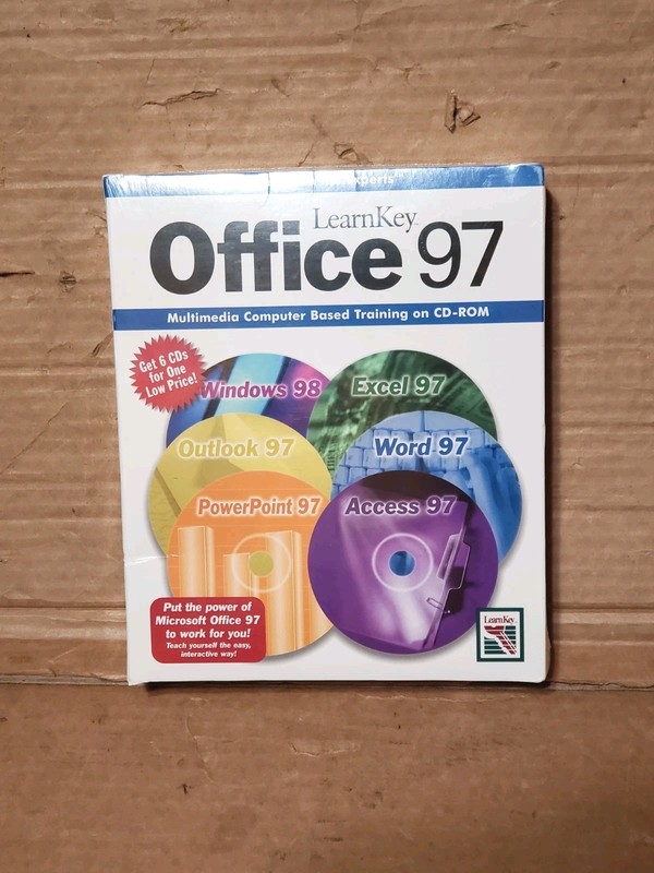 Vintage LearnKey Microsoft Office 97 Training Software 6 CD Set NEW SEALED!
