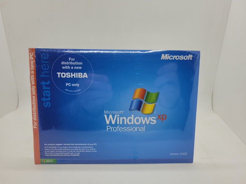 Microsoft Windows XP Professional For Distribution With Toshiba PC only. New!