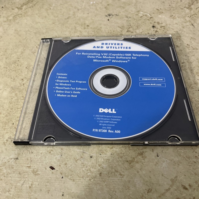Dell Cd-Rom For Reinstalliing V.92/56k Telephony Modem Software for Windows 2002 gallery