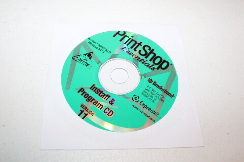 Broderbund The Print Shop Essentials Version 11 (CD, Disc Only) Windows 95-2000