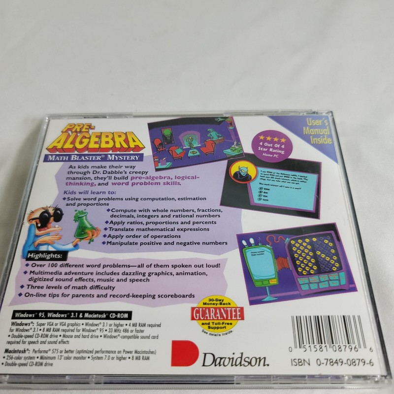 Pre- Algebra Word Problems and Logical Thinking Skills by Davidson CD-ROM 1994 gallery