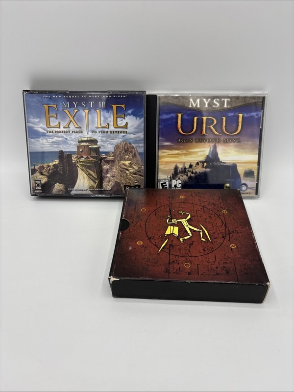 Myst PC Game Lot Includes: Myst III Exile, Myst Uru, & Riven The Sequel To Myst