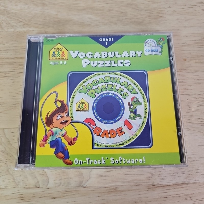 Software PC School Zone Vocabulary Puzzles Grade 1 by On-Track Jewel