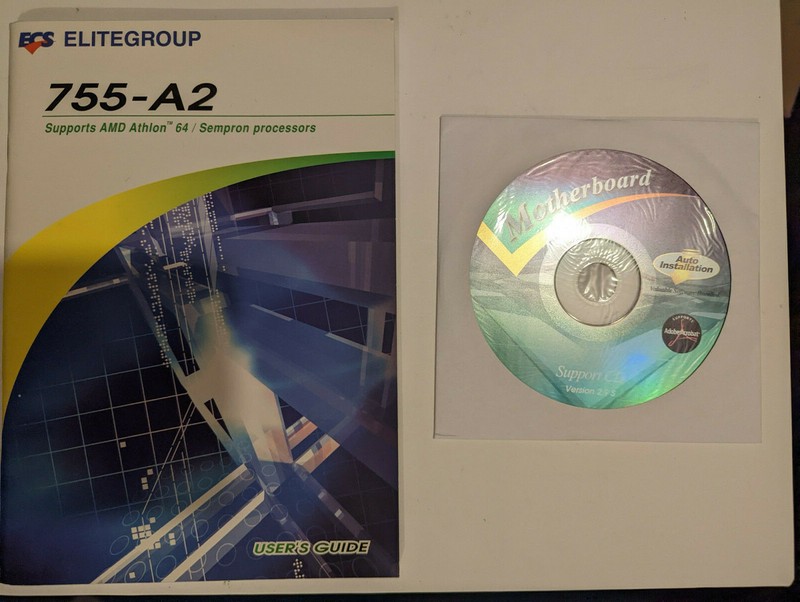 ECS 755-A2 Manual Drivers and Utilities CD/DVD
