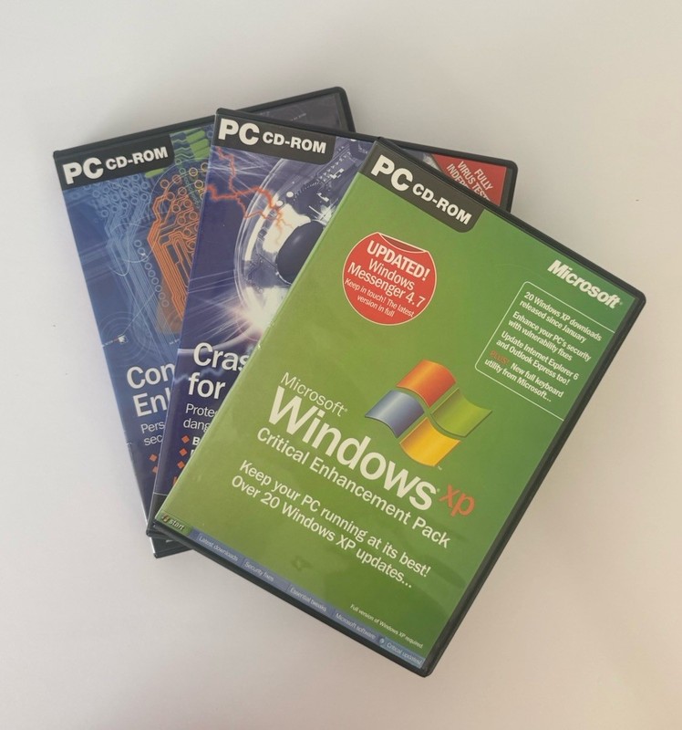 Windows XP Software Lot 3 PC CD-ROM Registry Crash Critical Packs gallery