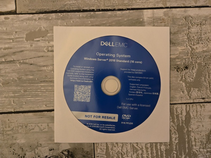 Dell Microsoft Windows Server 2016 Standard 16 Core Install DVD 09JNWX (no key)