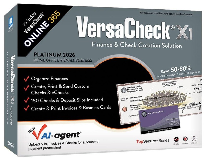 VersaCheck X1 Platinum 2026 Check Printer + 1yr Online Subscription Bundle
