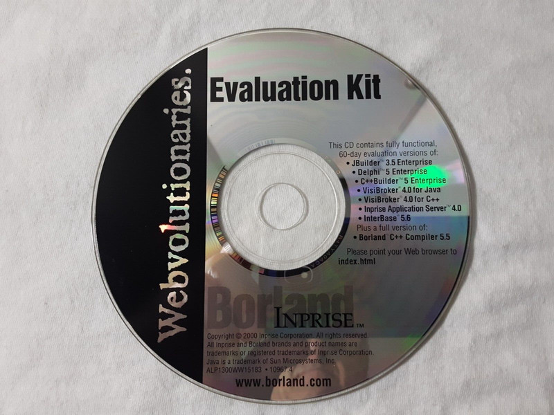 Webvolutionaries Evaluation Kit Borland Inprise FREE SHIPPING 60 day functional