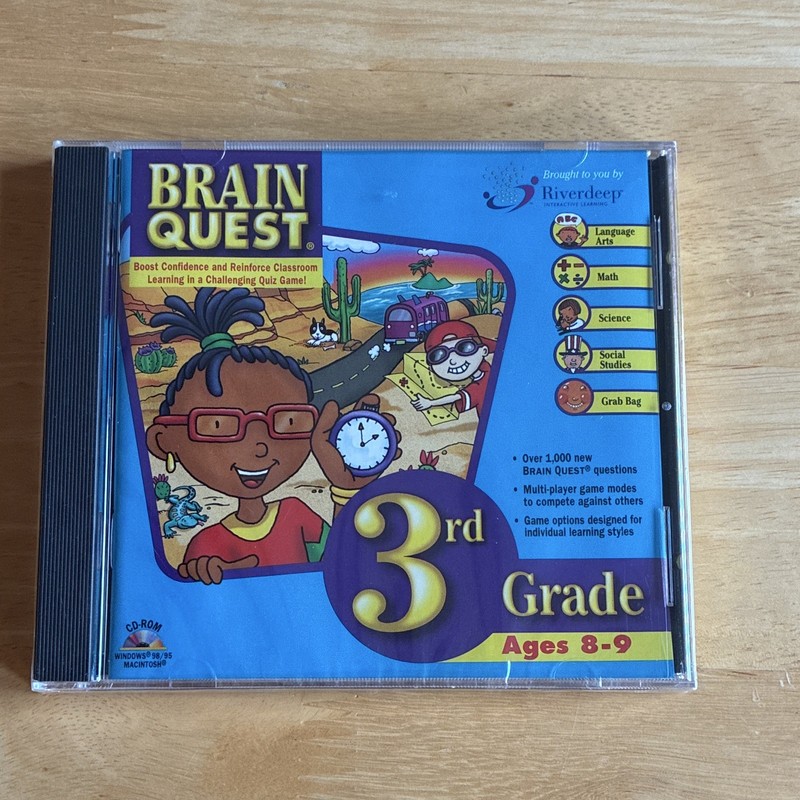 Riverdeep Brain Quest 3rd Grade Ages 8-9 Educational CD-ROM for Win 95/98 & Mac